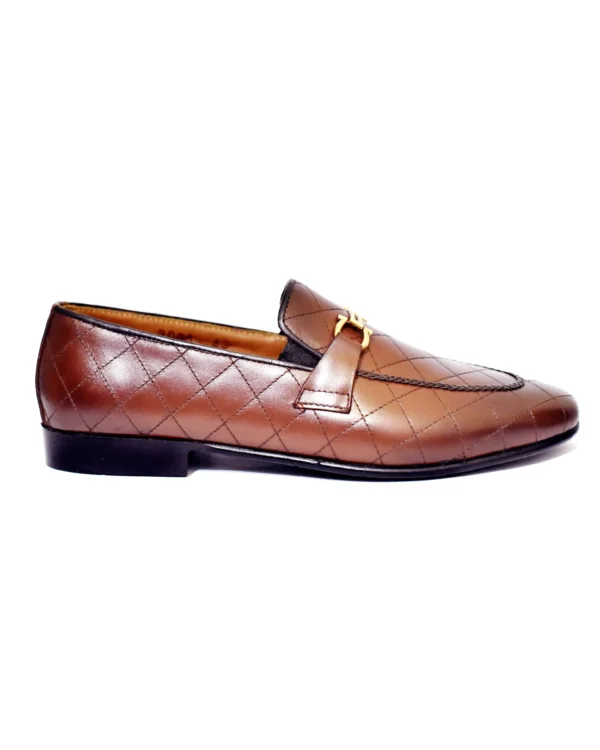 Premium Brown Loafers with Gold Accent